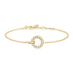 Gold Plated Cubic Zirconai Interlocking Circle Bracelet by Ania Haie