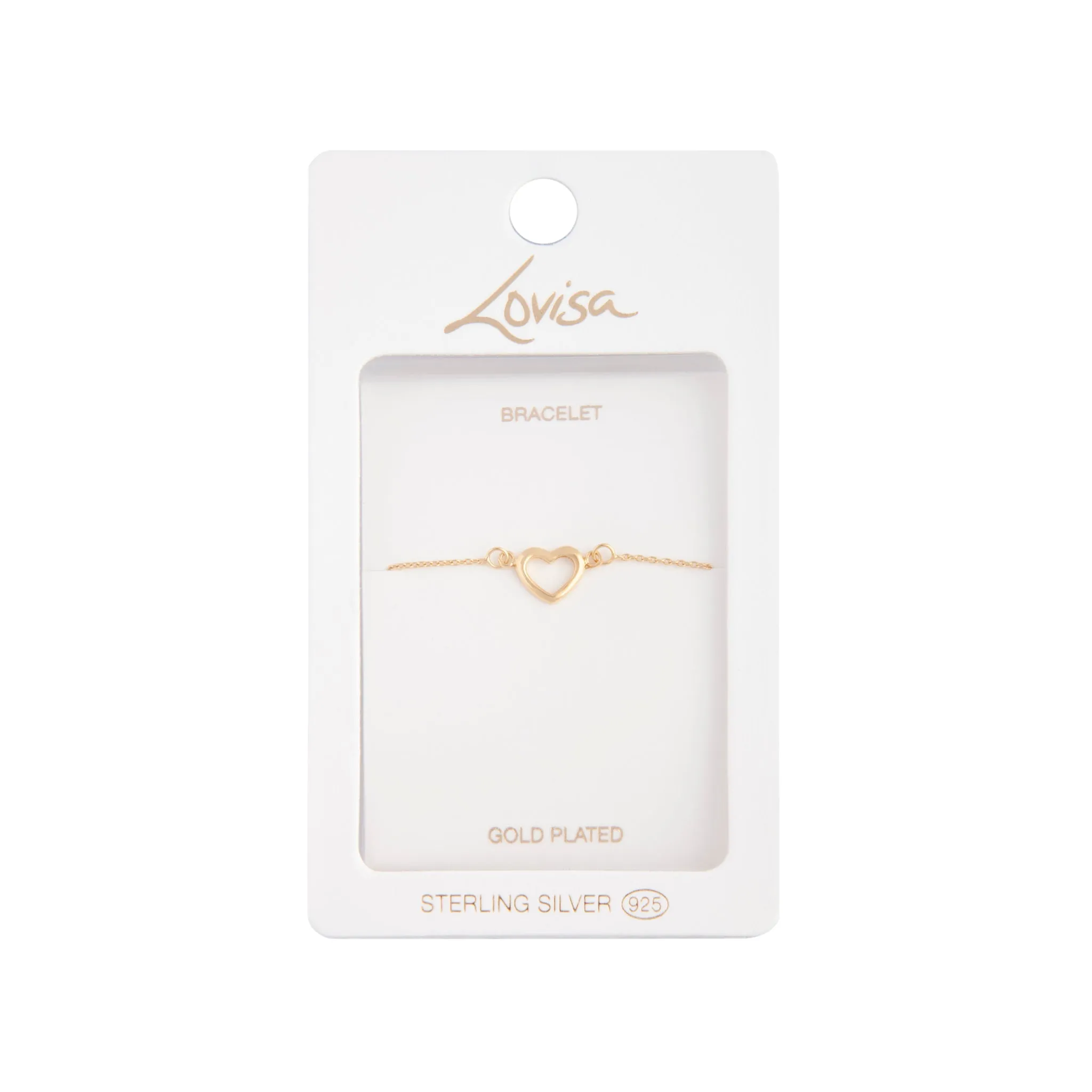 Gold Plated Cut Out Fine Heart Bracelet