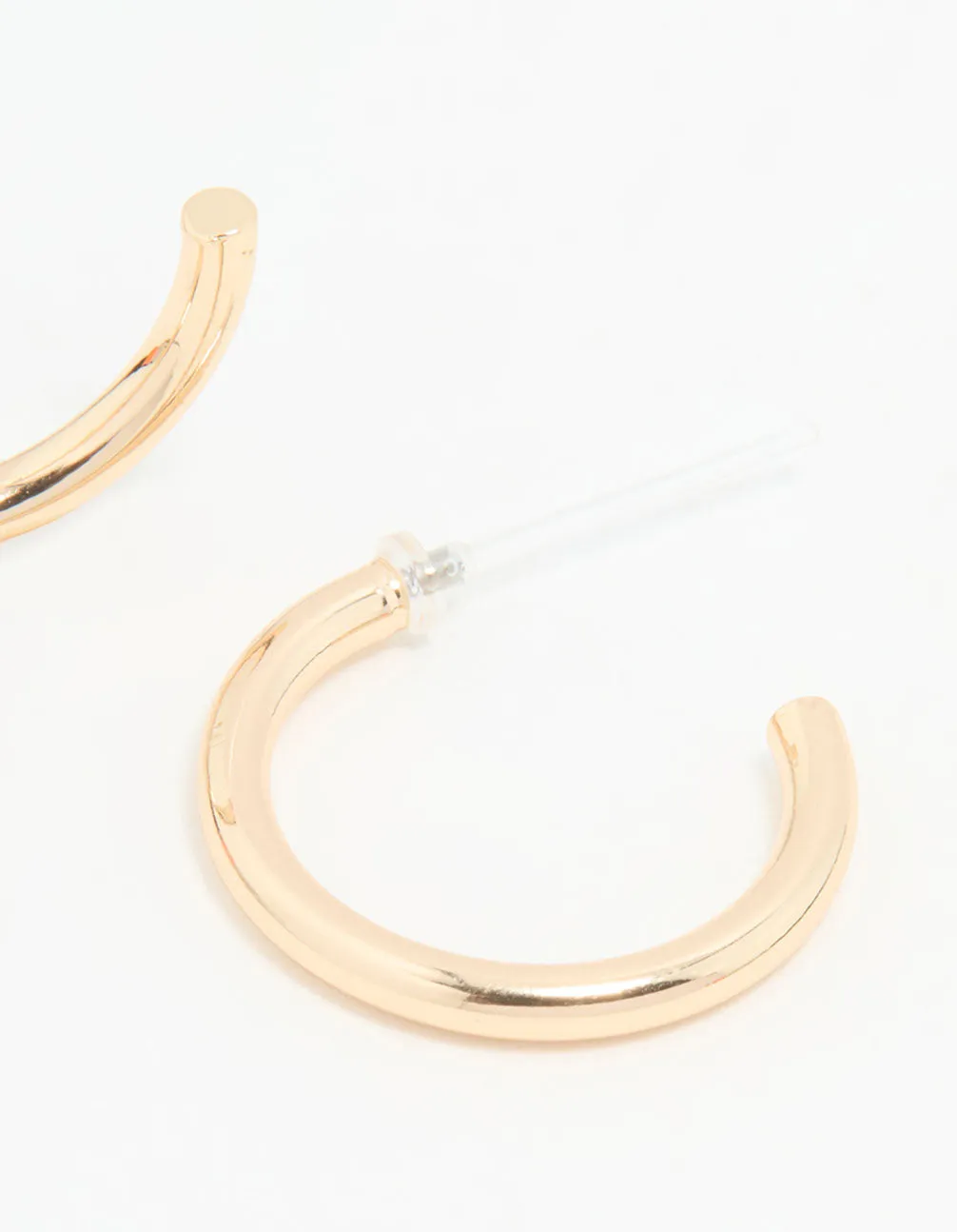 Gold Smooth Large Hoop Earrings