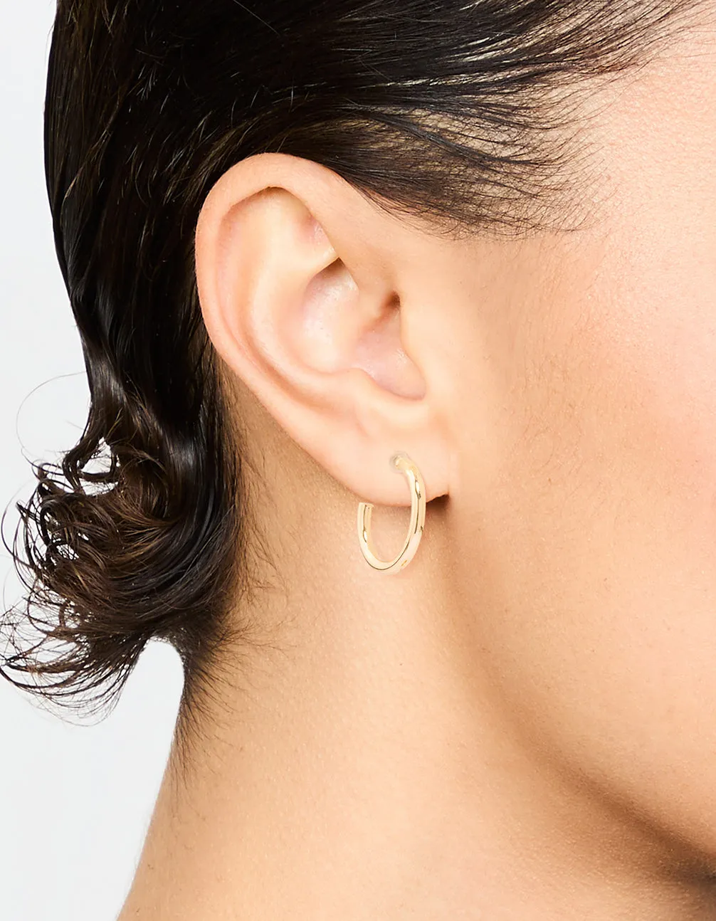 Gold Smooth Large Hoop Earrings