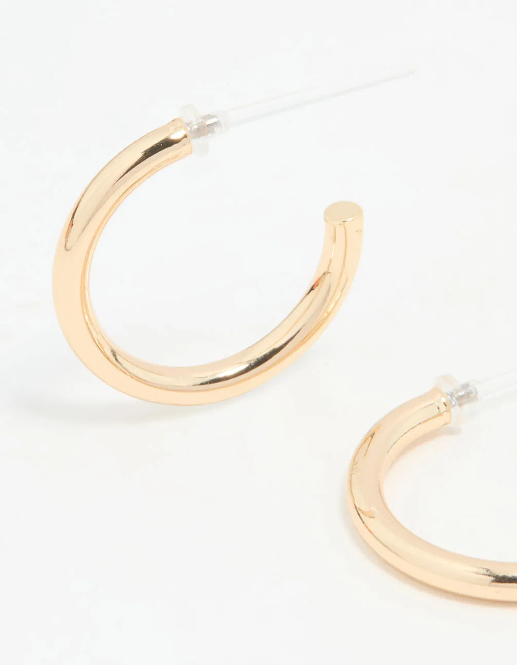 Gold Smooth Large Hoop Earrings