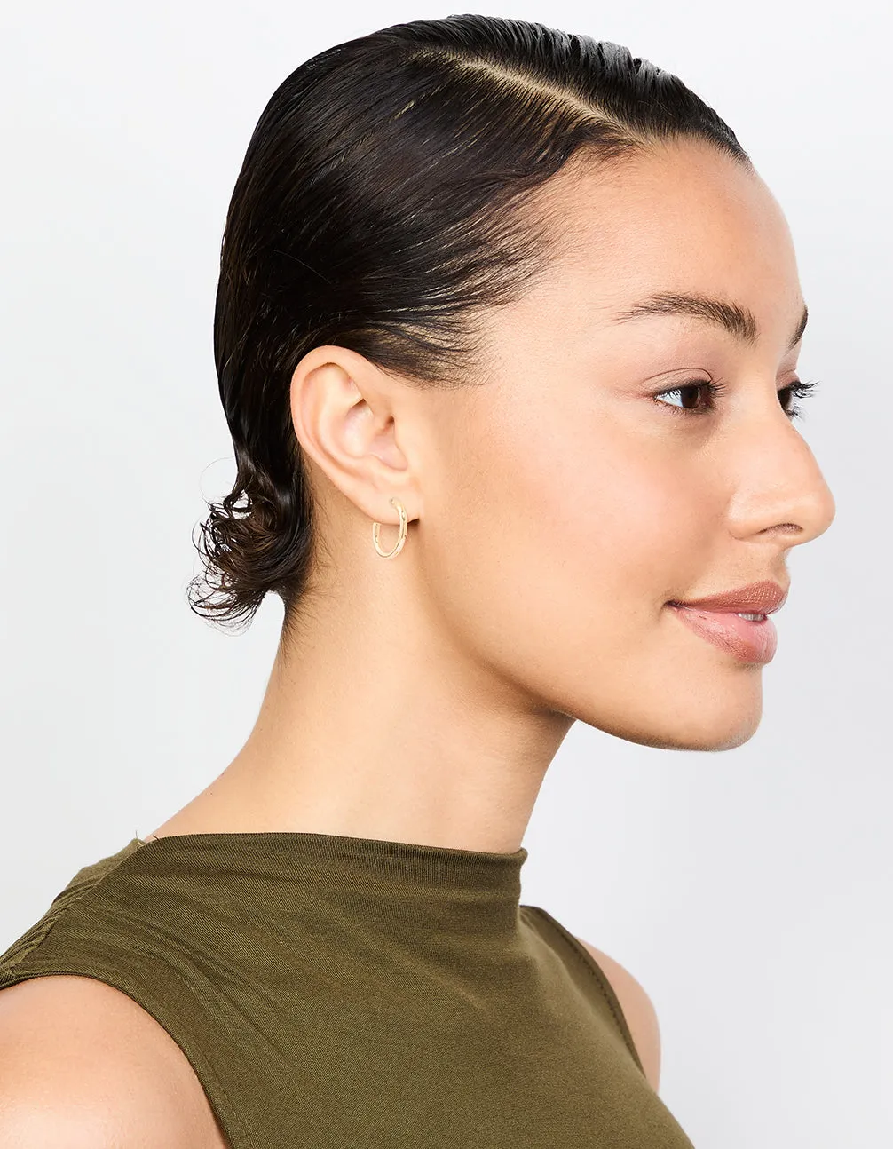 Gold Smooth Large Hoop Earrings