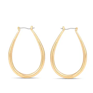 GOLD TEARDROP HOOP EARRINGS #SQ5772G (AF13)