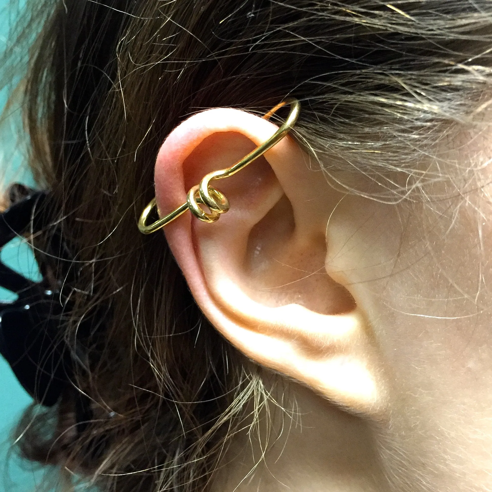 Gold Tone Anodized Spiral Illusion Non Pierced Industrial Barbell