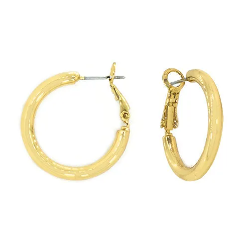 Gold Tubular Hoop Earrings