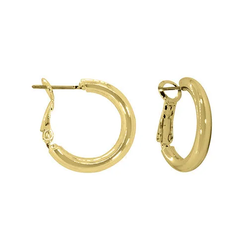 Gold Tubular Hoop Earrings