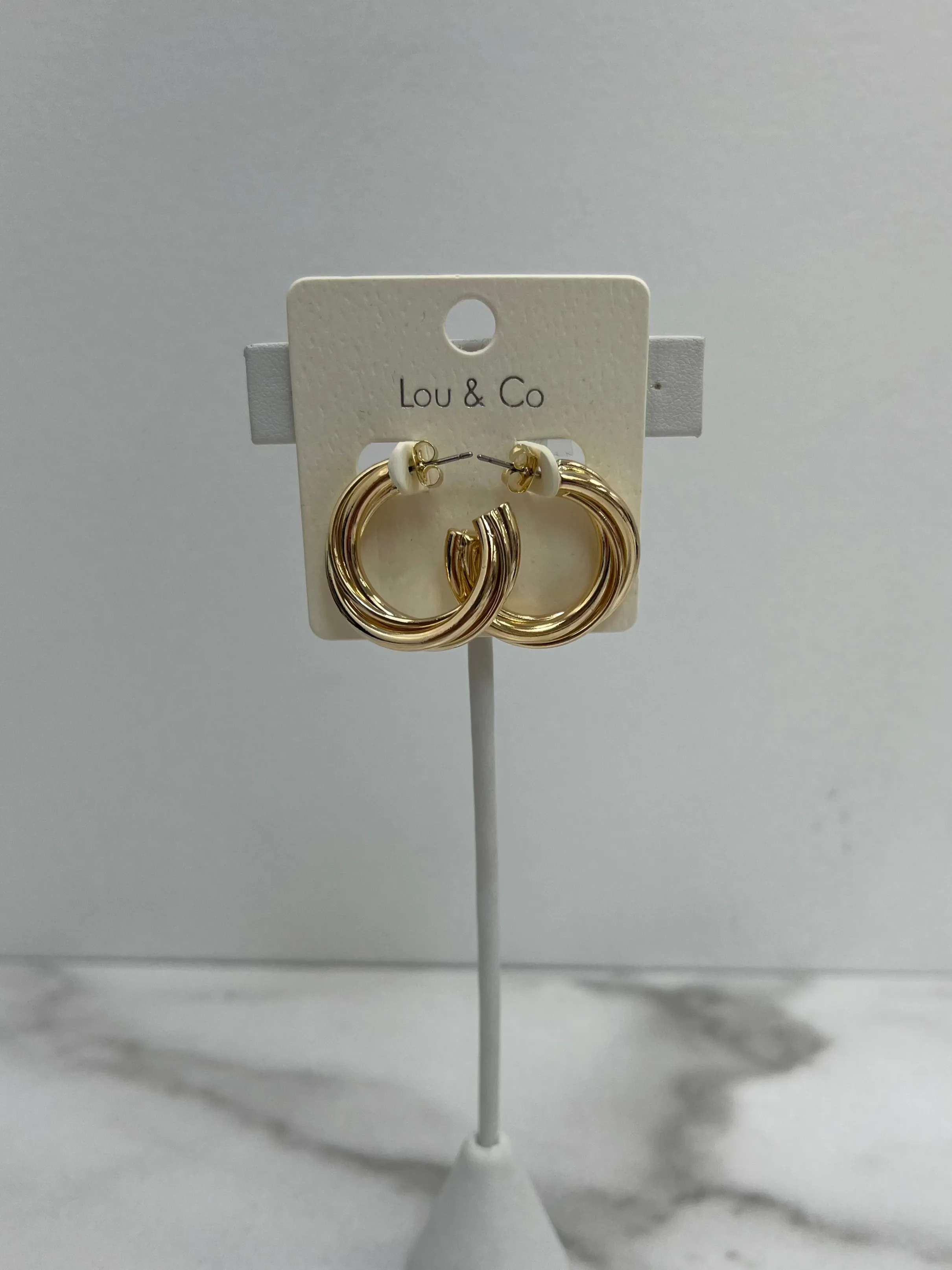 Gold Twist Hoop Earrings