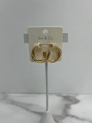 Gold Twist Hoop Earrings