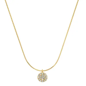 Gold Vermeil Chain with Pave CZ Disc