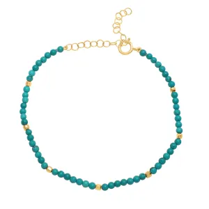 Golden Gem strand - turquoise - spaced