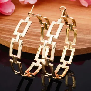 Golden Rectangle Hoop Earring