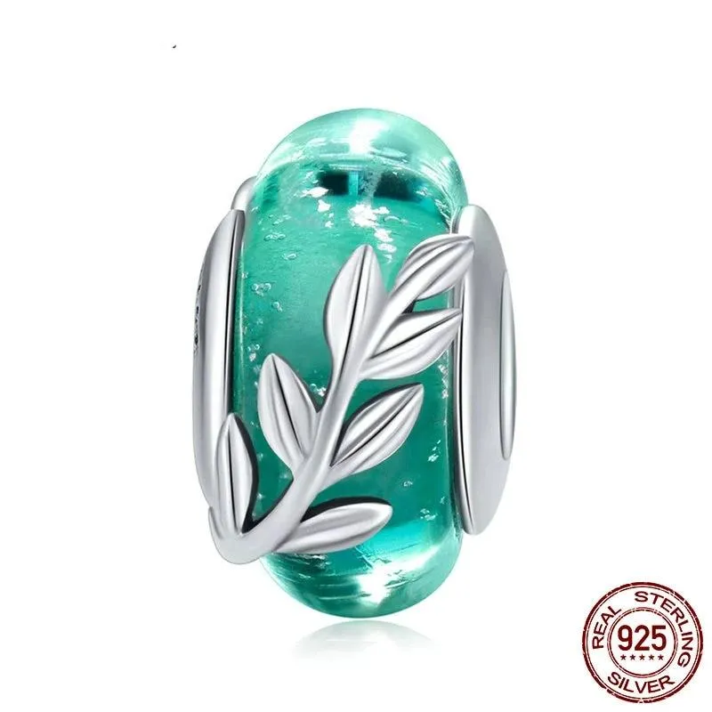 Green Leaf Murano Glass Beads
