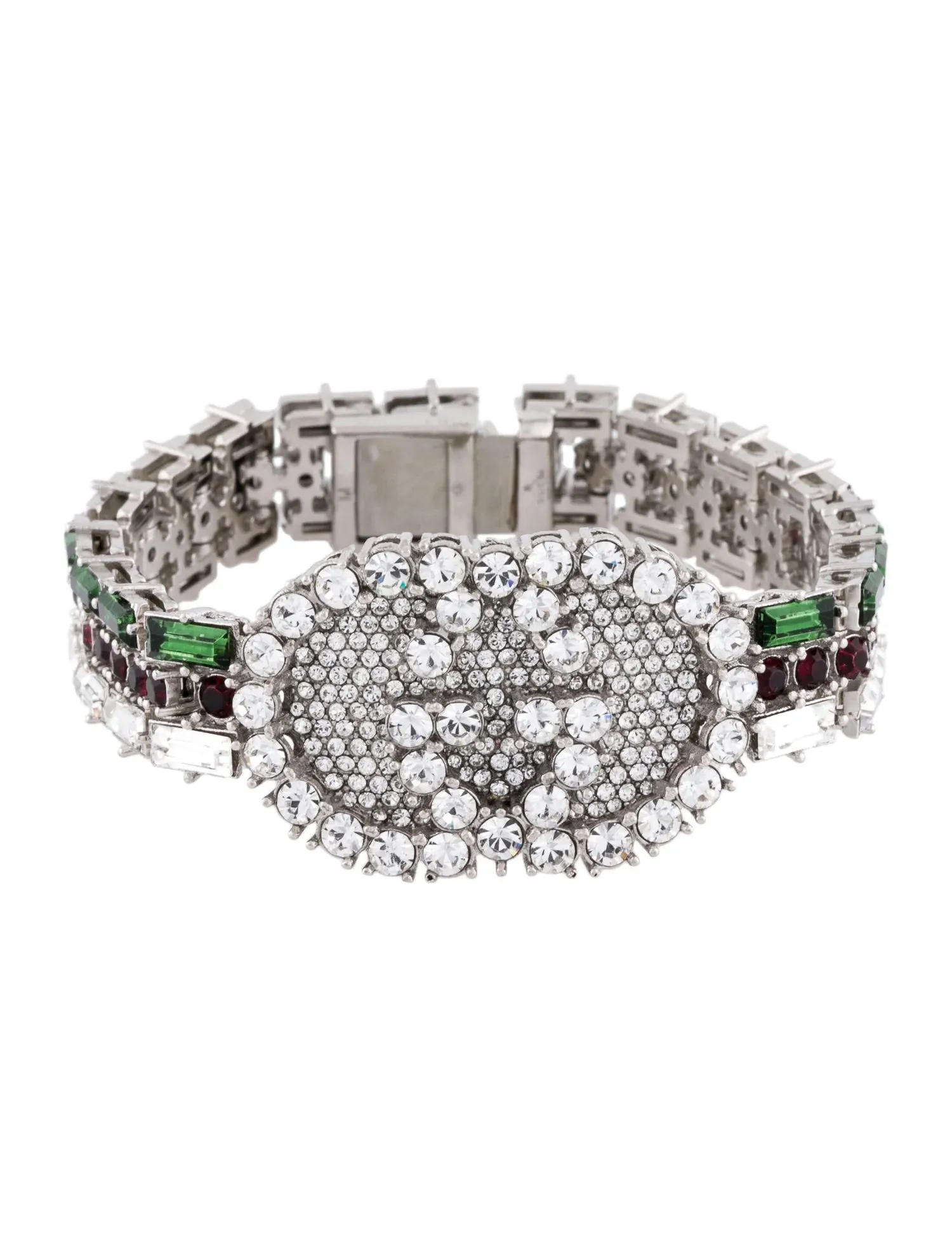 GUCCI DOUBLE G WEB CRYSTALS TENNIS BRACELET