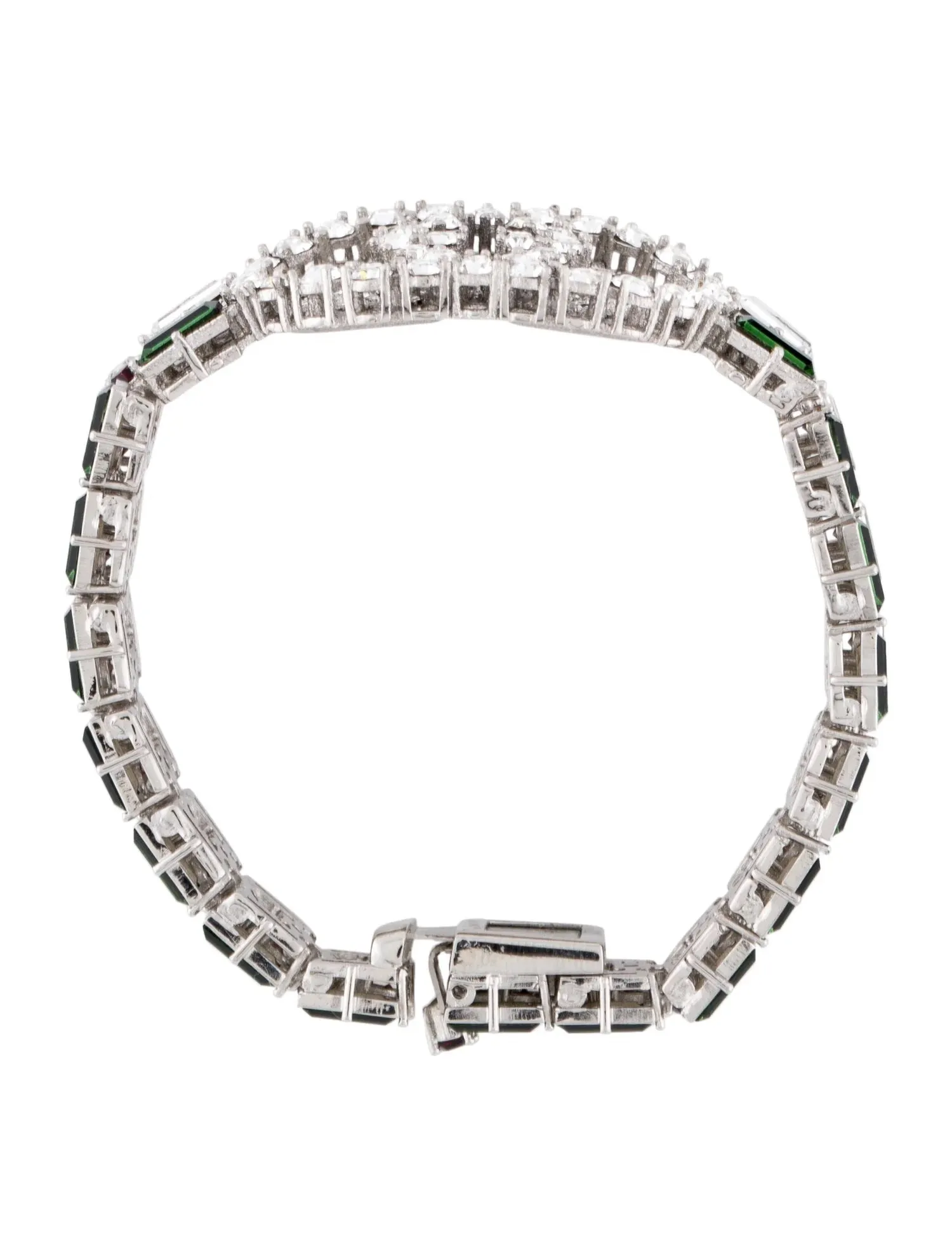 GUCCI DOUBLE G WEB CRYSTALS TENNIS BRACELET