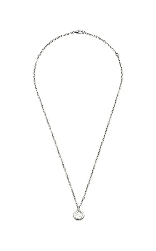 GUCCI Interlocking Chain Necklace Sterling Silver YBB79635500100U