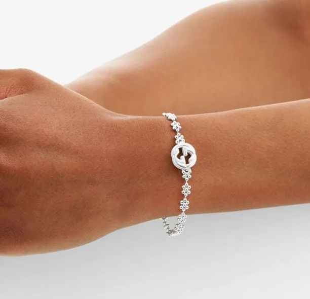 Gucci Sterling GG Beaded Link Bracelet