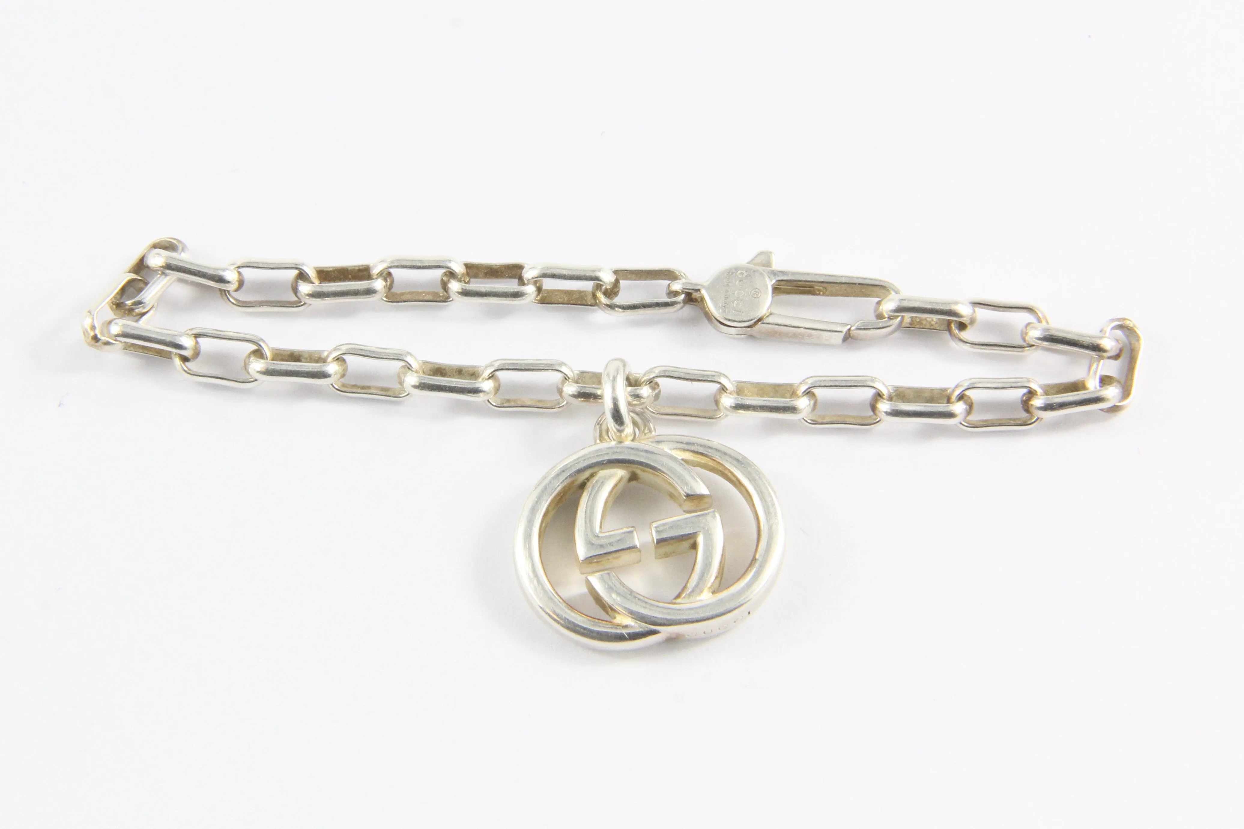 Gucci Sterling Silver Interlocking G Tag Bracelet