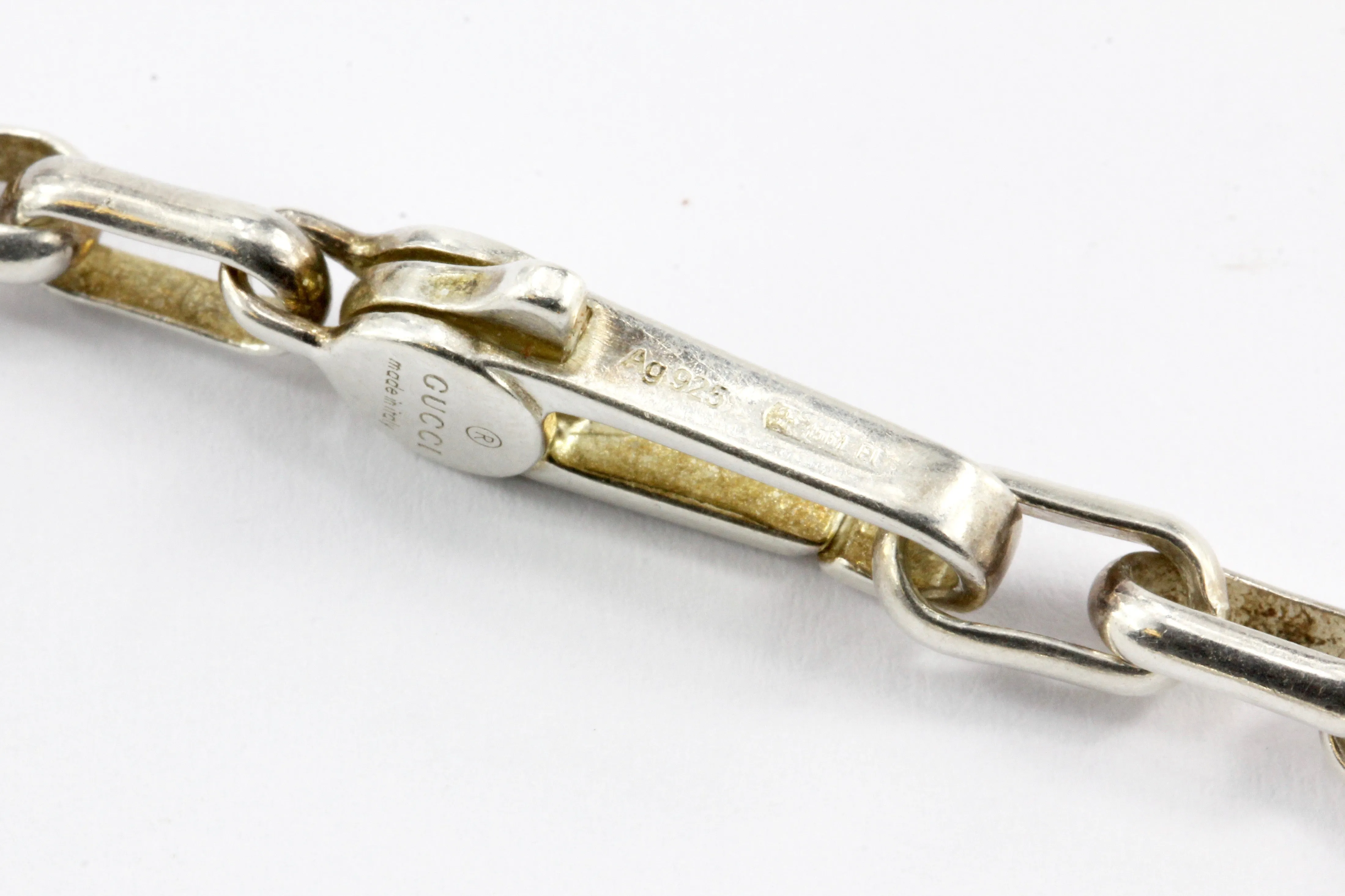 Gucci Sterling Silver Interlocking G Tag Bracelet