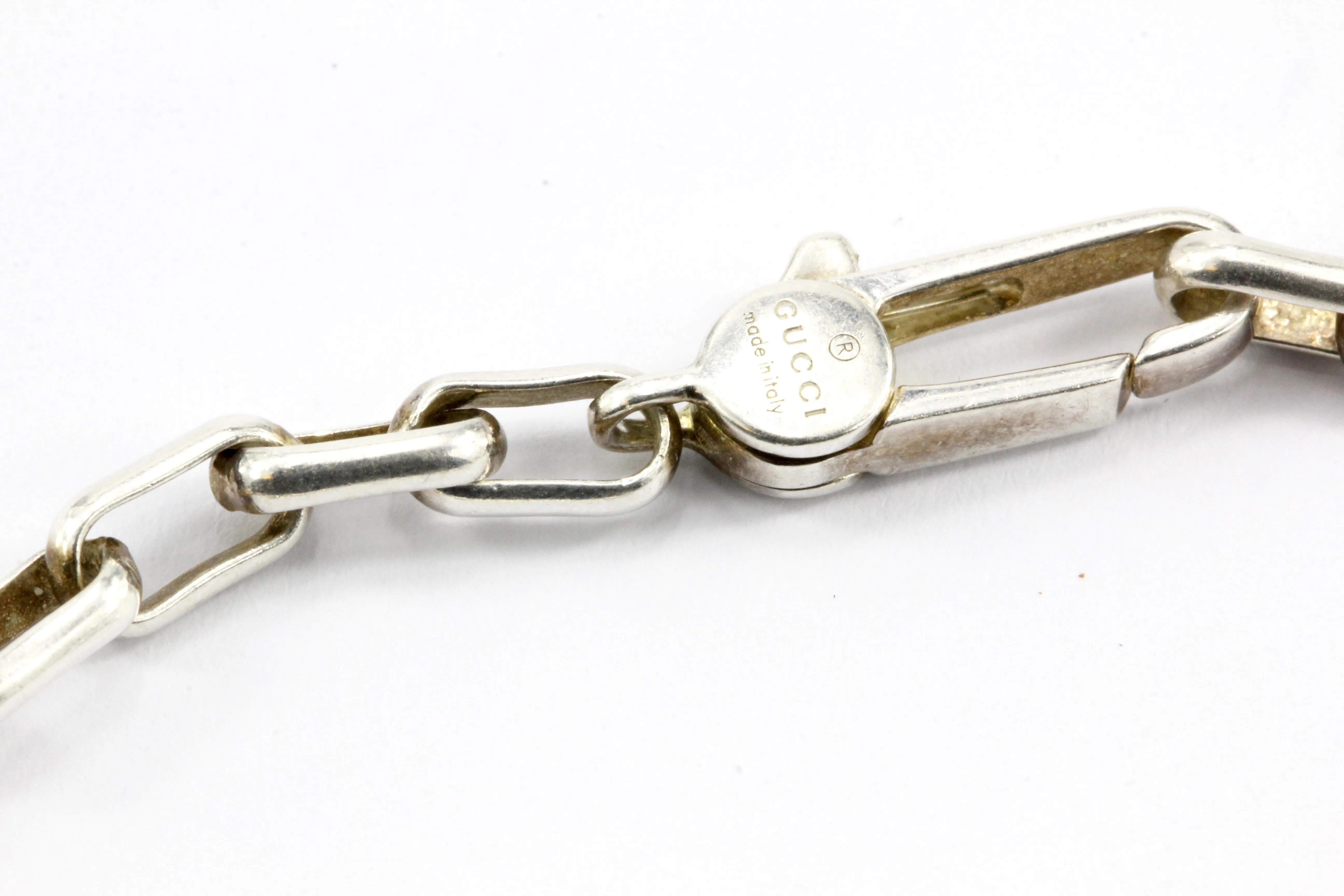 Gucci Sterling Silver Interlocking G Tag Bracelet