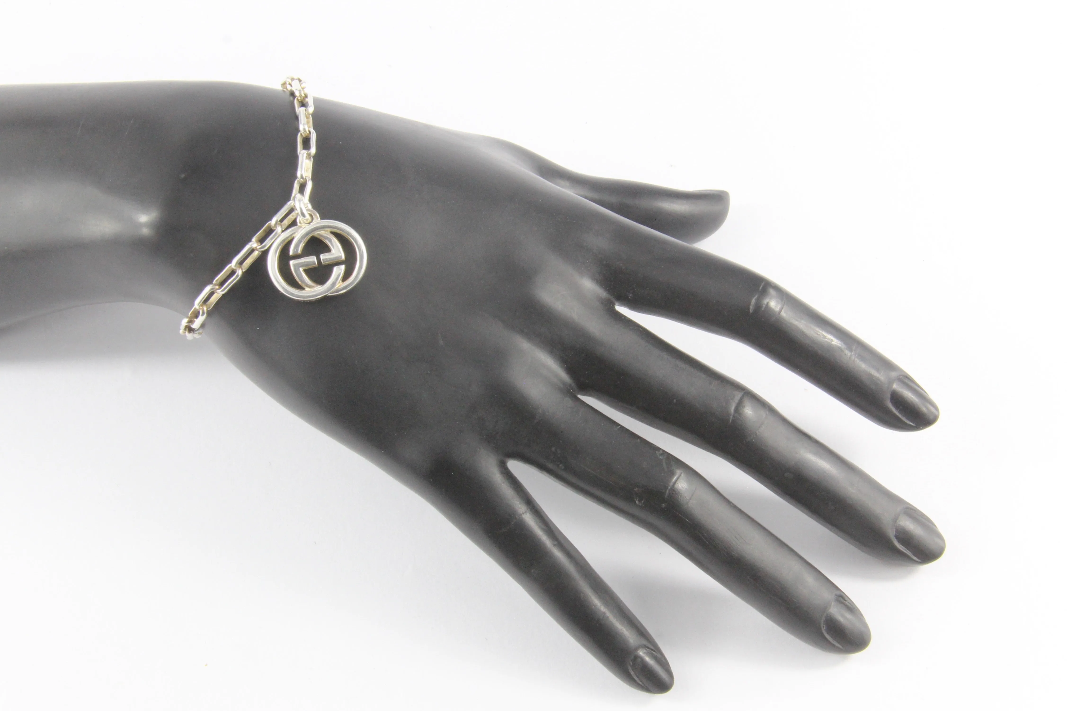 Gucci Sterling Silver Interlocking G Tag Bracelet