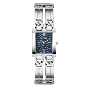Guess MOD ID Silver Stainless Steel Blue Dial Quartz Watch for Ladies - GW0807L1