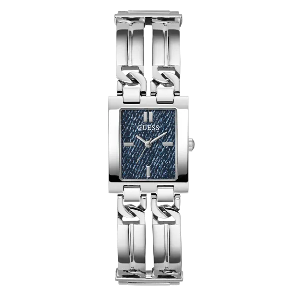 Guess MOD ID Silver Stainless Steel Blue Dial Quartz Watch for Ladies - GW0807L1