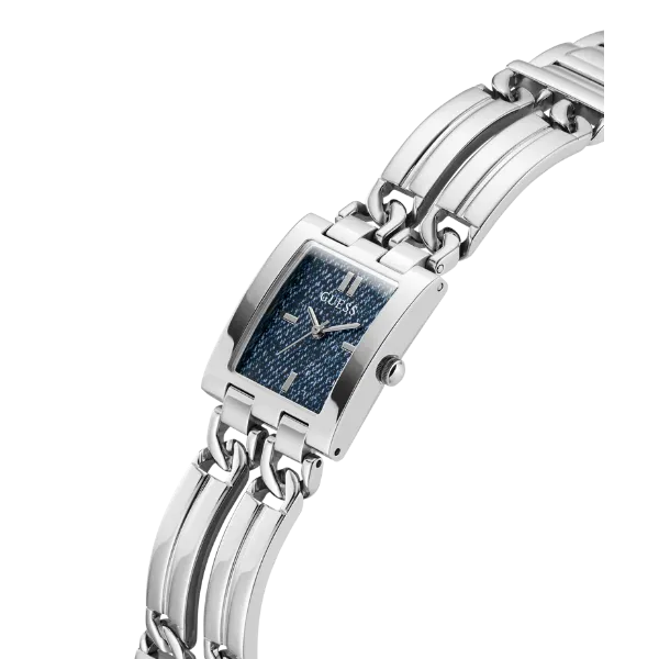 Guess MOD ID Silver Stainless Steel Blue Dial Quartz Watch for Ladies - GW0807L1