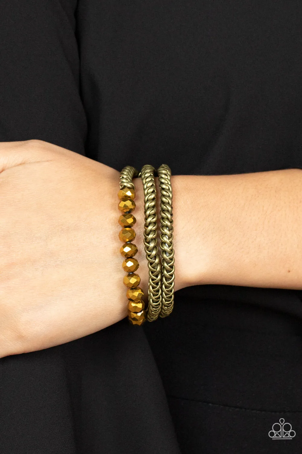 Gutsy and Glitzy - Brass Bracelet