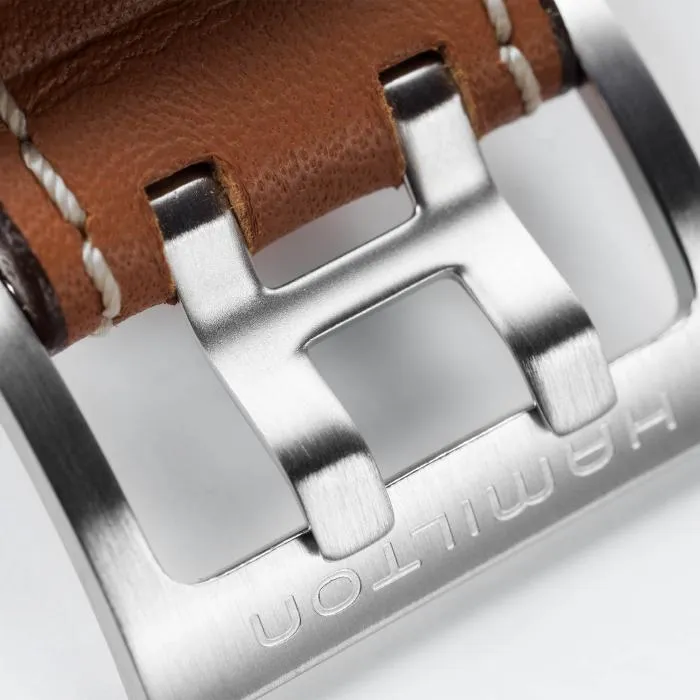 Hamilton Khaki Aviation X-Wind Auto Chrono on leather