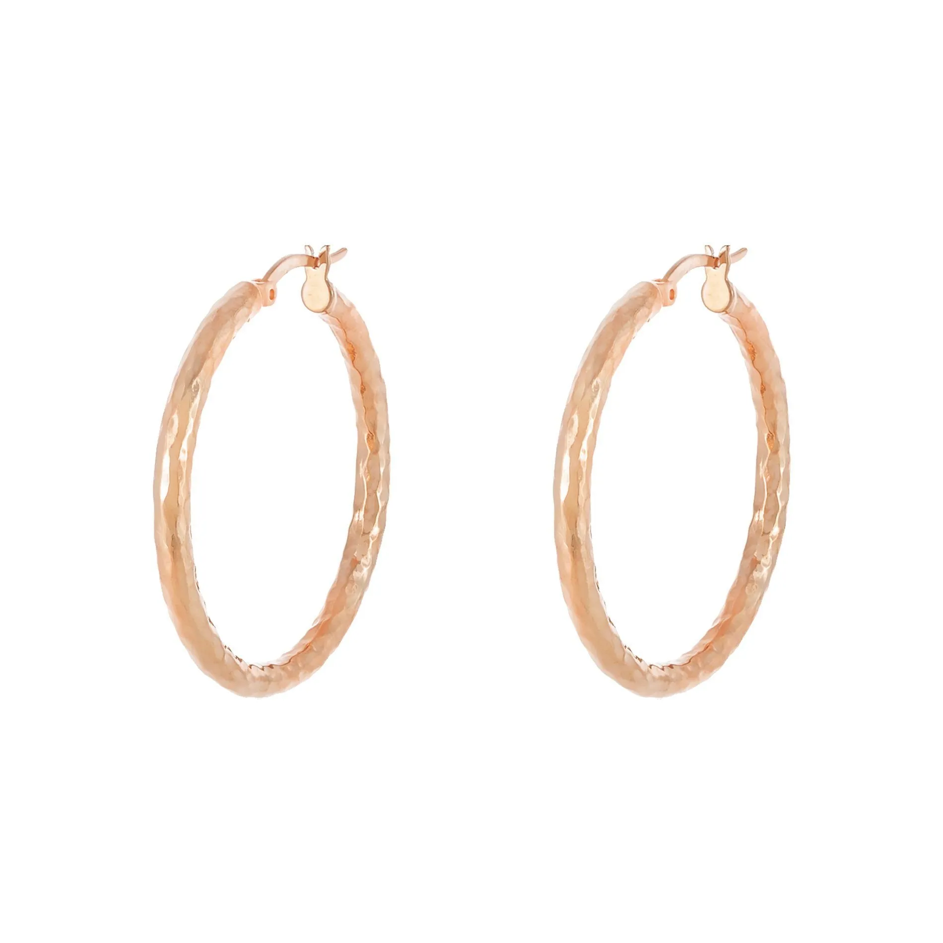 Hammered Hollow Hoop Earring