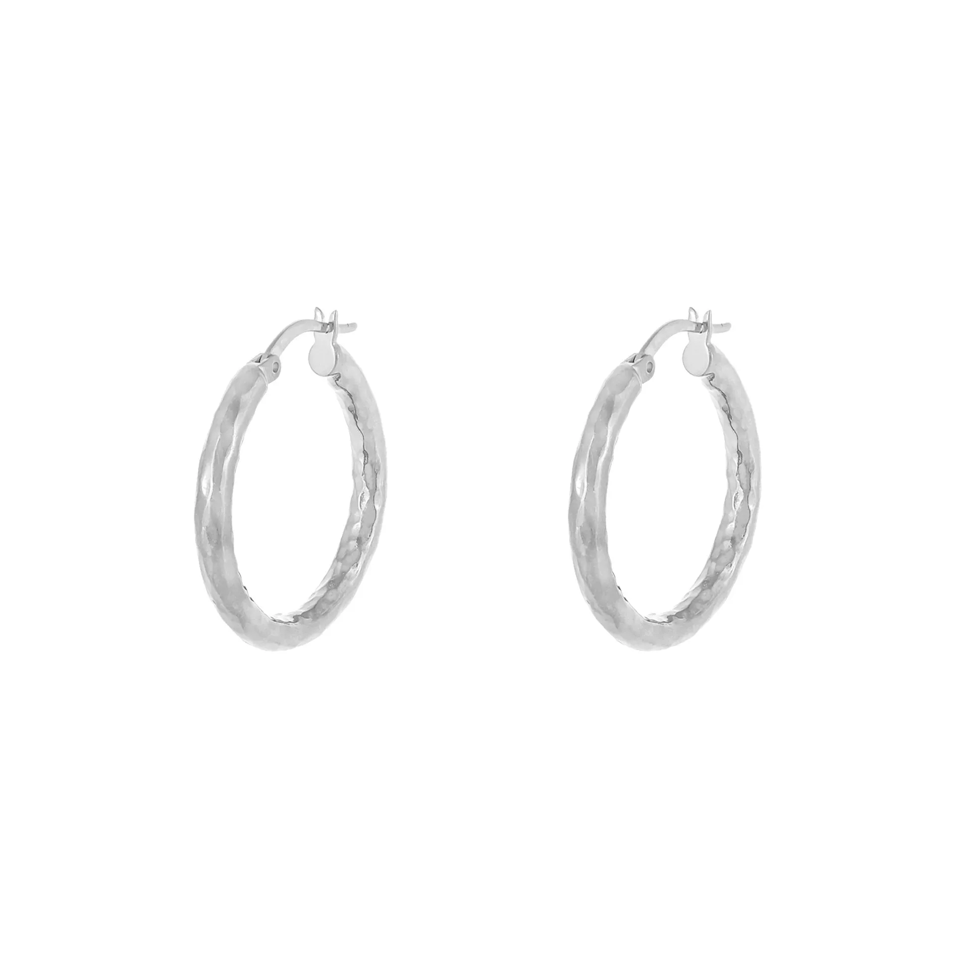 Hammered Hollow Hoop Earring