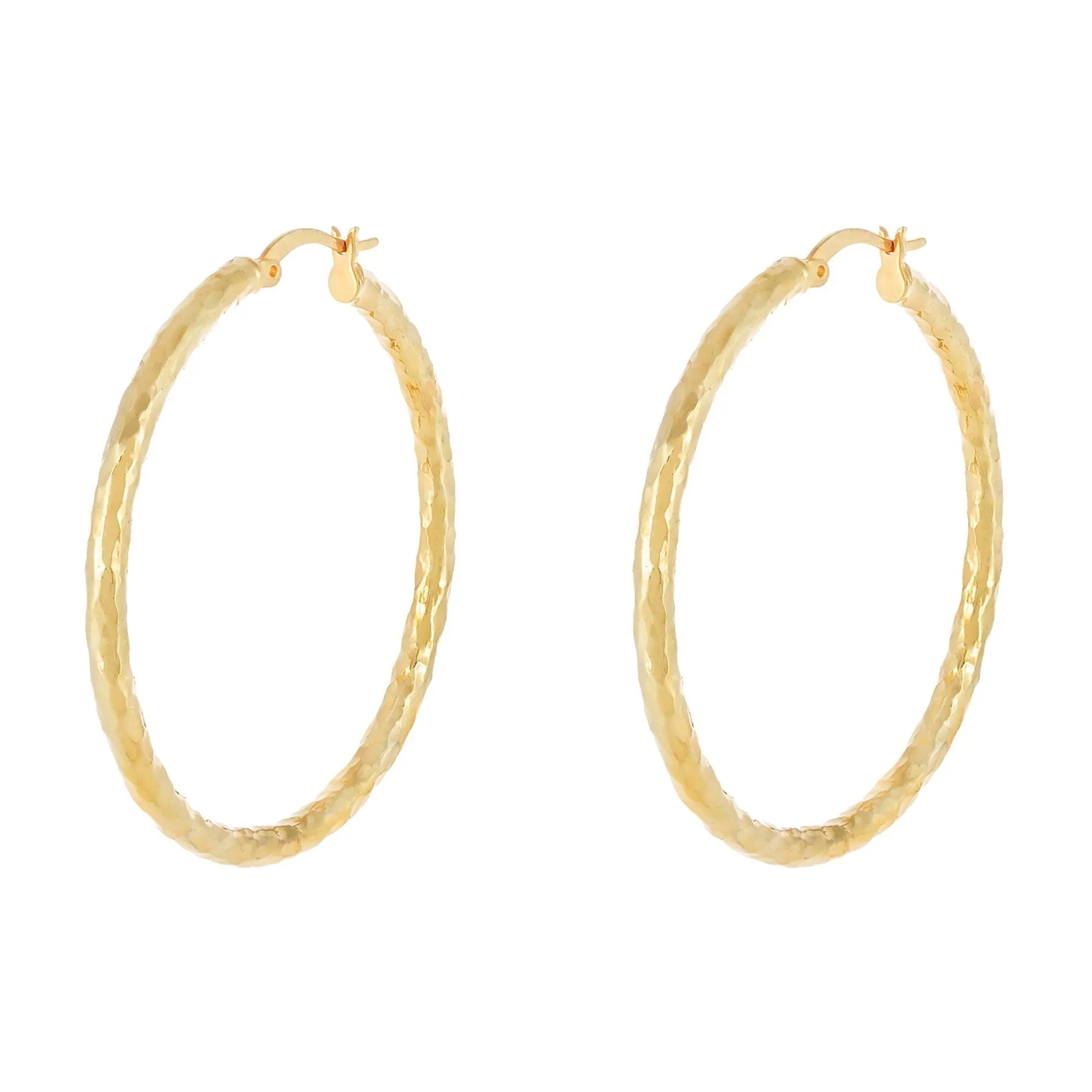 Hammered Hollow Hoop Earring