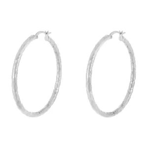 Hammered Hollow Hoop Earring