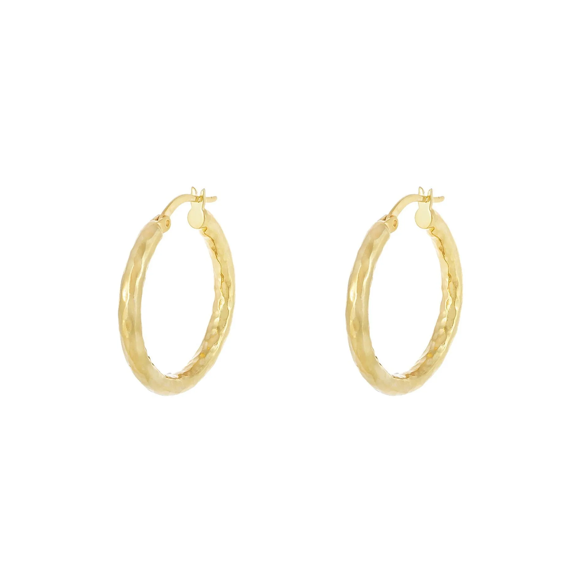 Hammered Hollow Hoop Earring