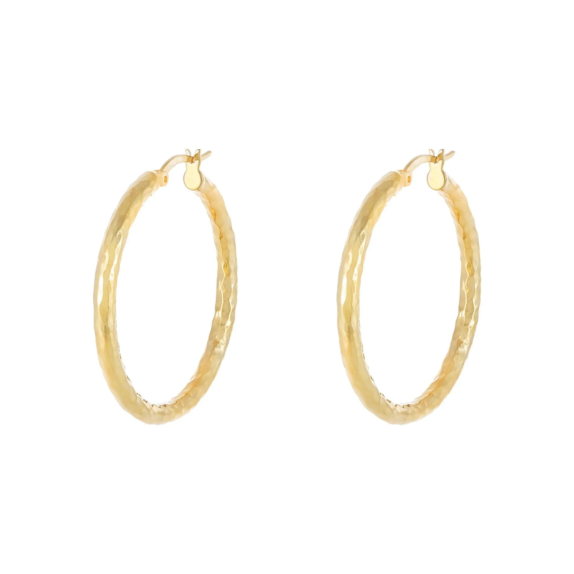 Hammered Hollow Hoop Earring