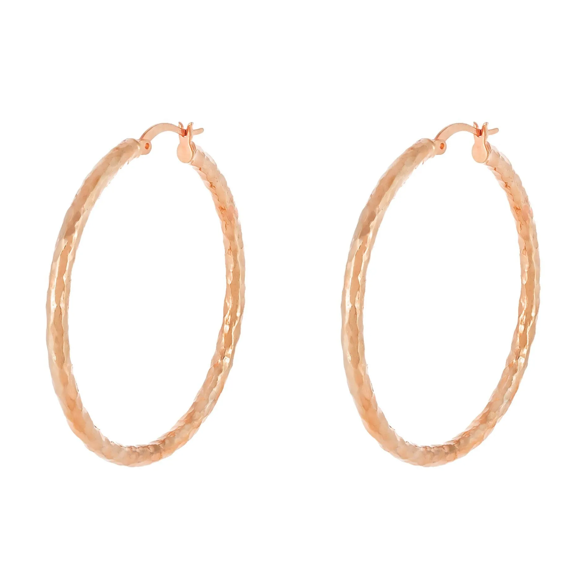 Hammered Hollow Hoop Earring