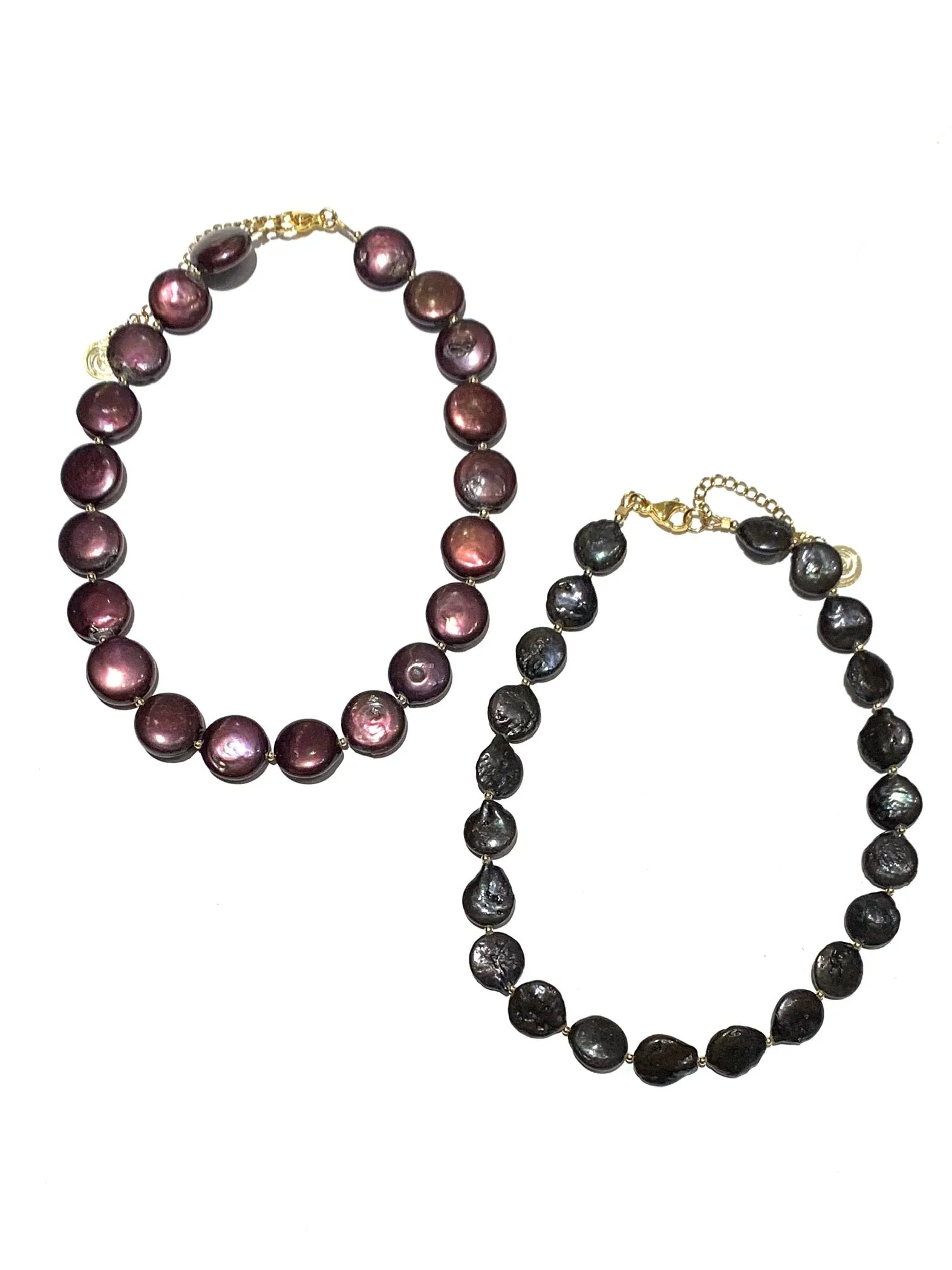 HC DESIGNS- Pearl Coin Short Necklaces (different styles available)
