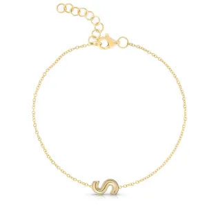 Helium Solid Outline Initial Bracelet