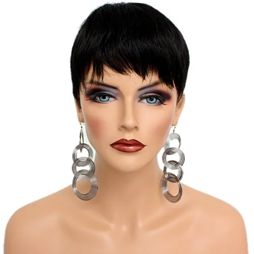 Hematite Spiral Circular Hoops Earrings