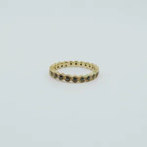 Hexagon Black Diamond Eternity Band
