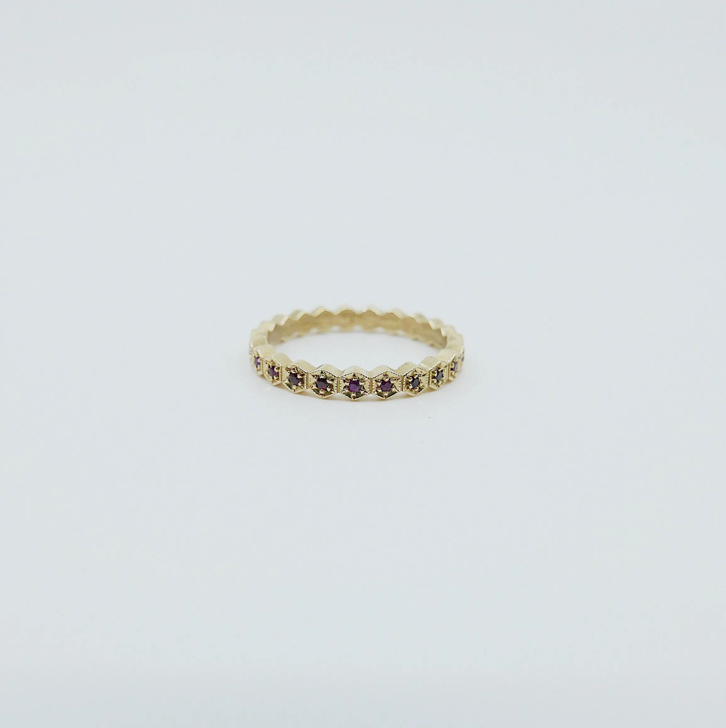 Hexagon Ruby Eternity Band