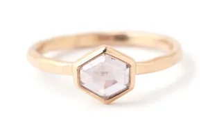 Hexagonal Pink Sapphire Ring