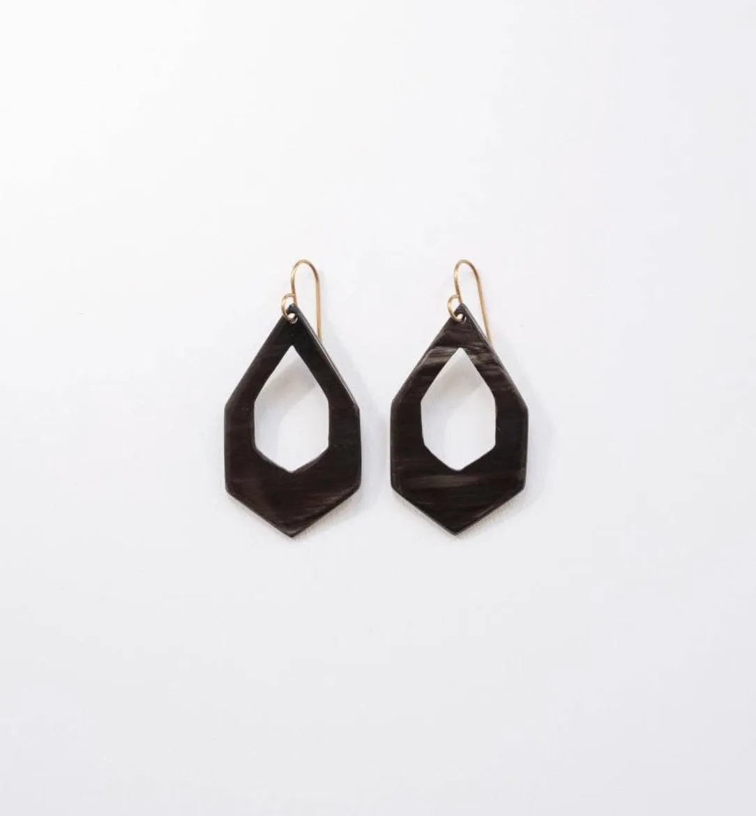 HexDeco Drop Earrings - Black
