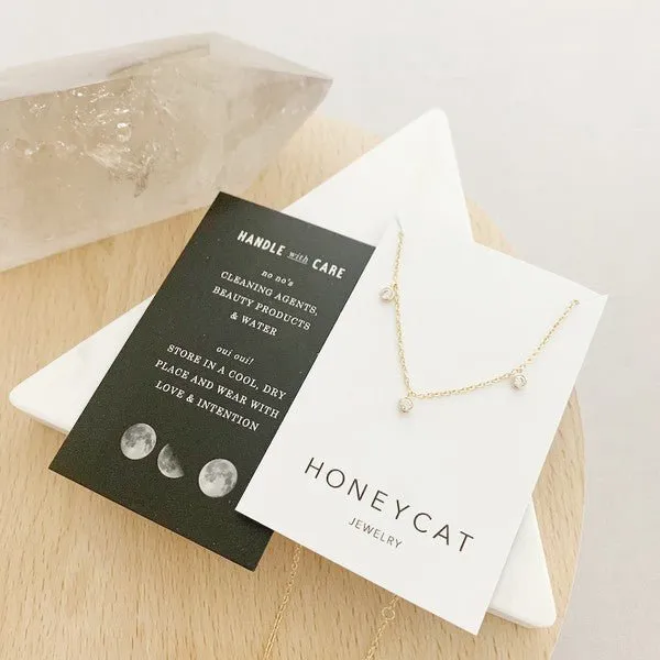 HONEYCAT - Crystal Bezel Stardust Necklace