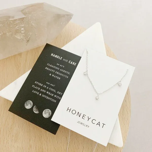 HONEYCAT - Crystal Bezel Stardust Necklace