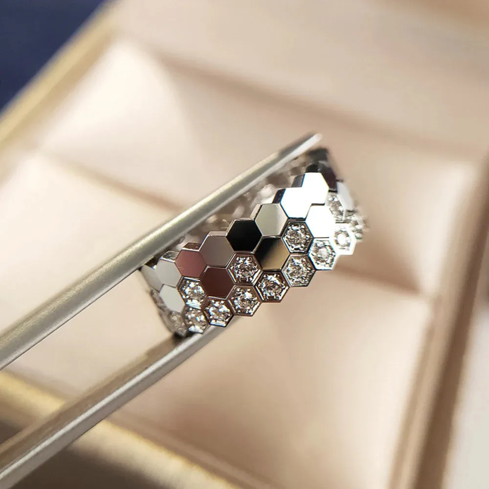 Honeycomb Cubic Zircon Ring