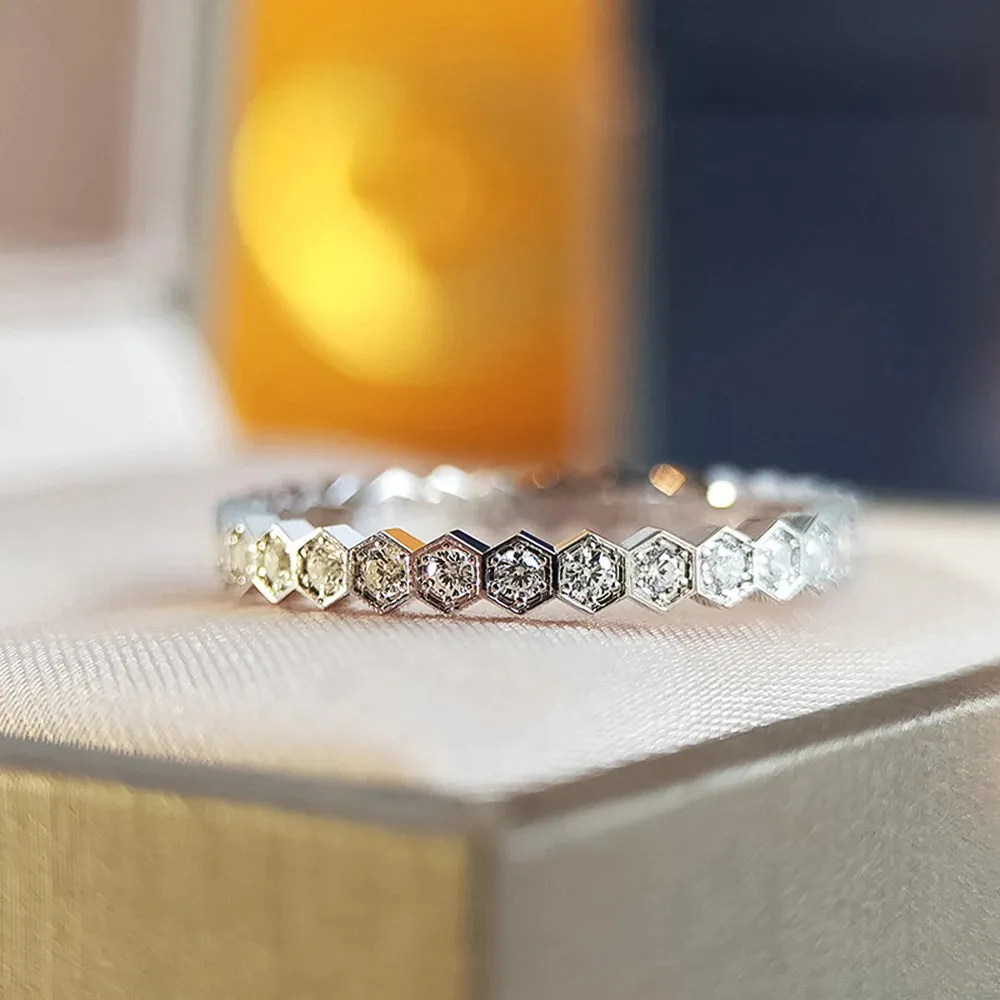 Honeycomb Cubic Zircon Ring