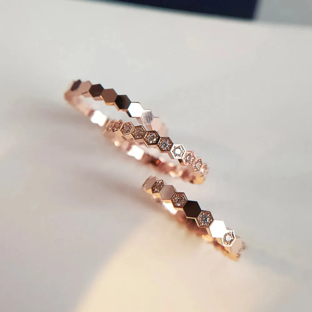 Honeycomb Cubic Zircon Ring