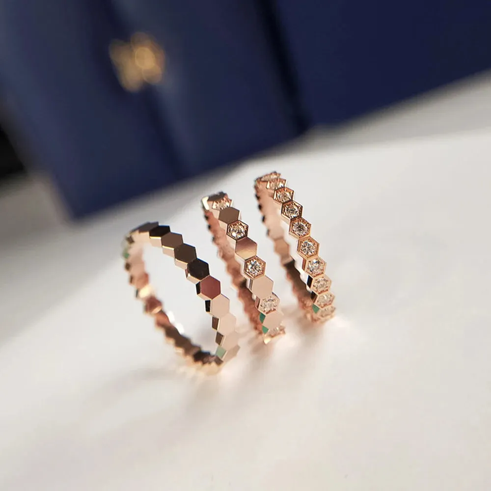 Honeycomb Cubic Zircon Ring