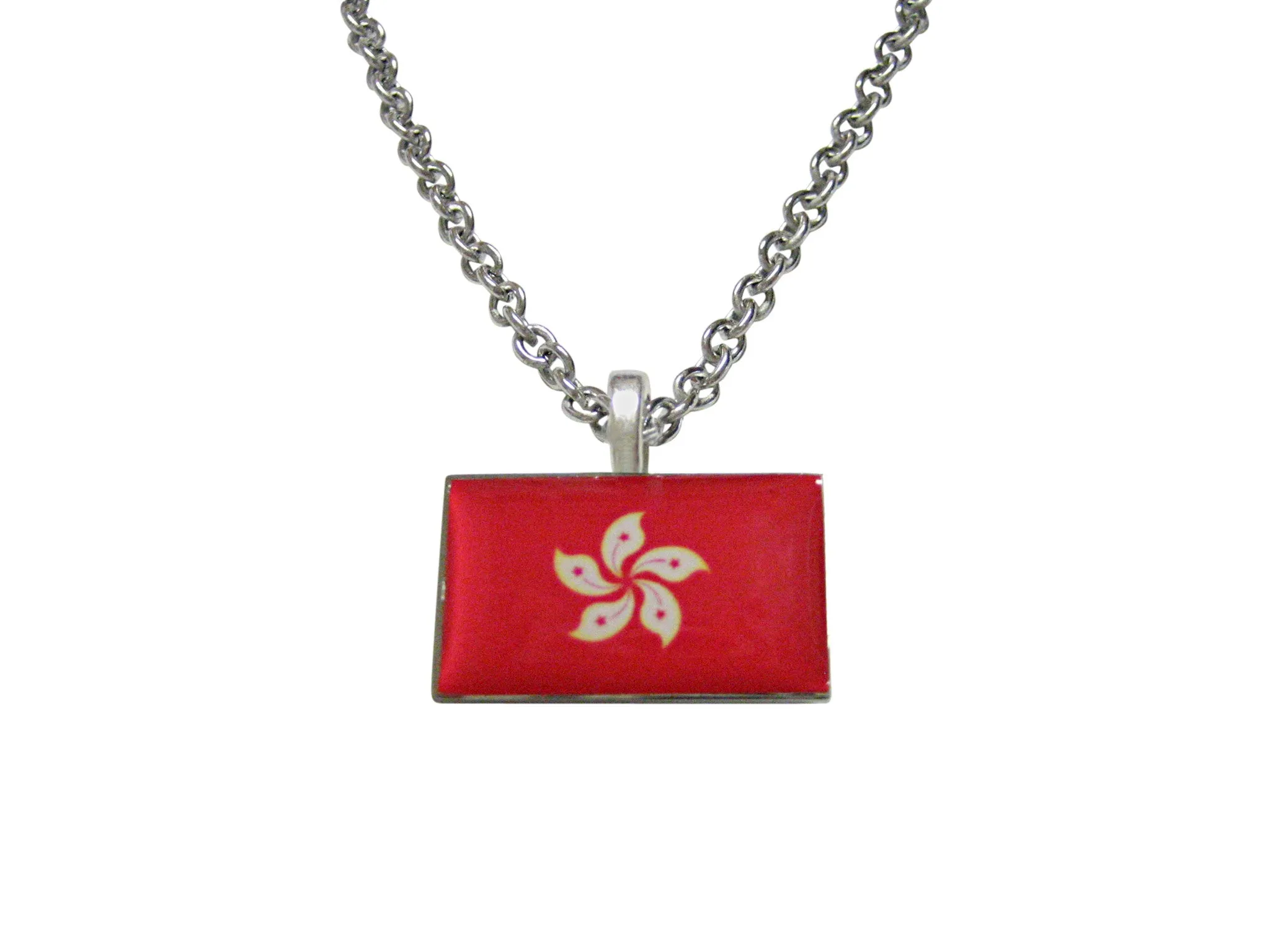 Hong Kong Flag Pendant Necklace